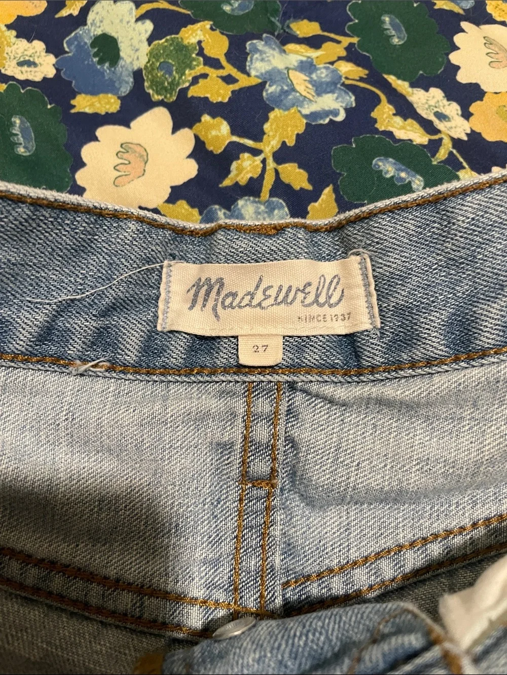 Madewell Light Blue Denim High-Rise Frayed Hem Shorts